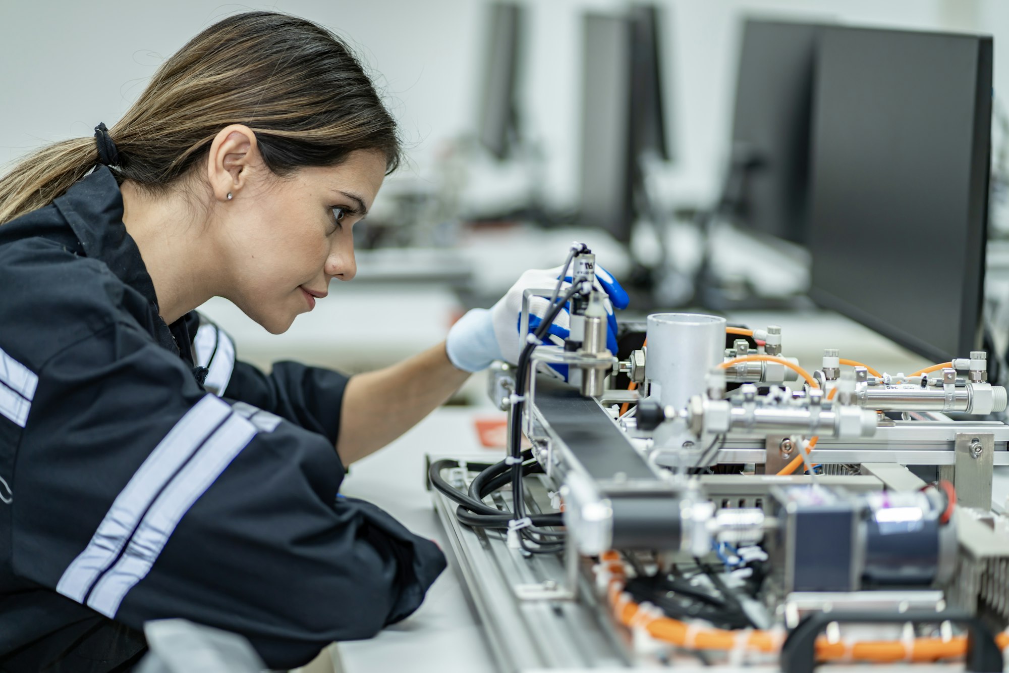 Team woman engineers practicing maintenance Taking care and practicing maintenance